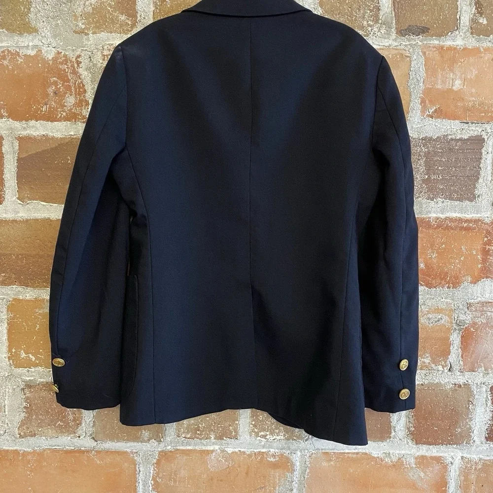 Vintage Christian Dior Jeune Homme Blazer Navy Gold Buttons Wool Boys Size 10